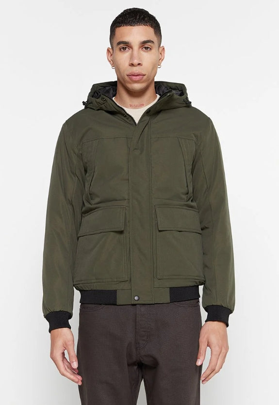 Geacă bărbați Jack & Jones cu gluga verde / kaki