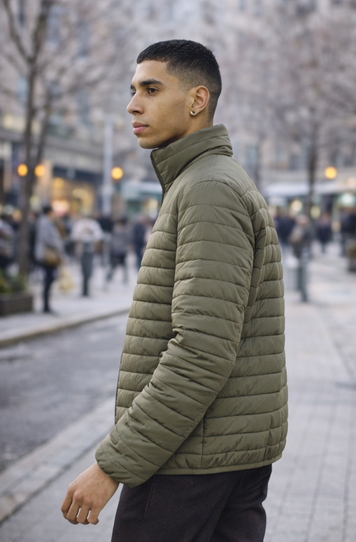 Geacă bărbați matlasată – culoare verde Olive